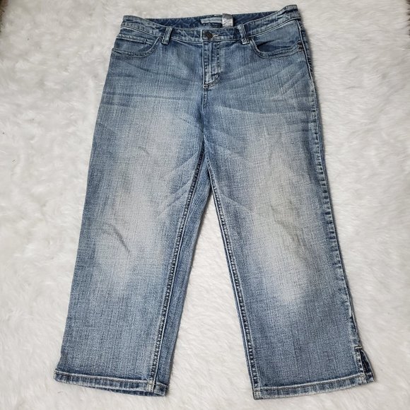 Chico's Platinum Denim Crop Jeans In Blue, S/6 - Picture 1 of 5